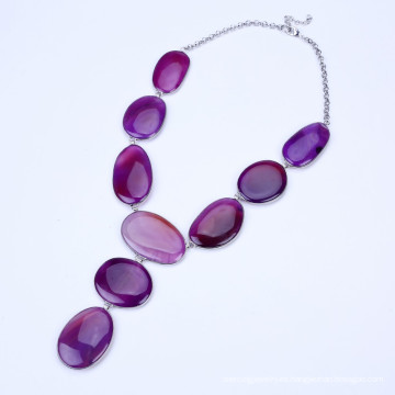 Nueva joyería de la borla de la piedra del color púrpura
